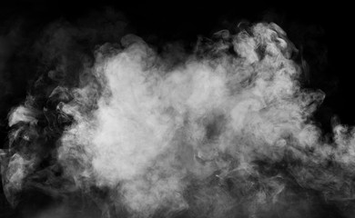 spectacular abstract white smoke isolated black background