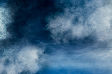 spectacular abstract white smoke isolated colorful blue background