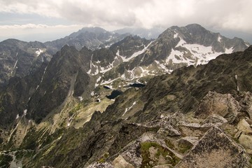 Fototapeta na wymiar On the top of mountain in The High Tatras