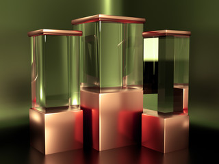 Beautiful, elegant background with a pedestal and a showcase. 3d illustration, 3d ..rendering.