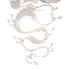 Splash of bright liquid on a white background. 3d illustration, 3d rendering.