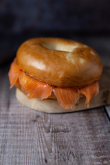 salmon and cream cheese bagel