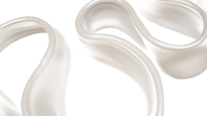 Splash of bright liquid on a white background. 3d illustration, 3d rendering.