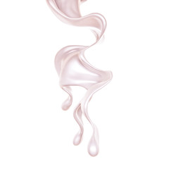 Splash of bright liquid on a white background. 3d illustration, 3d rendering.