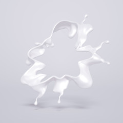 Splash of bright liquid on a white background. 3d illustration, 3d rendering.