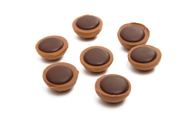 chocolate truffles isolated