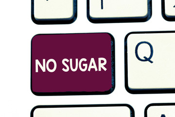 Handwriting text writing No Sugar. Concept meaning has been left behind and replaced with...