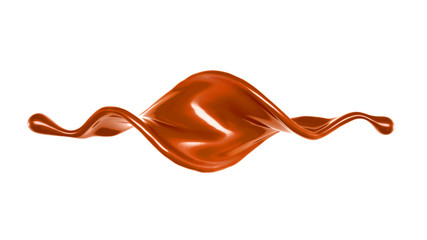 Splash of chocolate 3d illustration, 3d rendering.