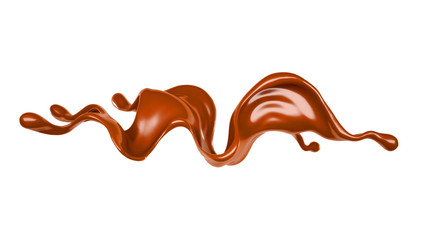 Splash of chocolate 3d illustration, 3d rendering.