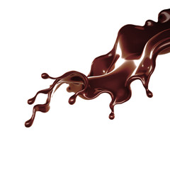 Splash of chocolate 3d illustration, 3d rendering.