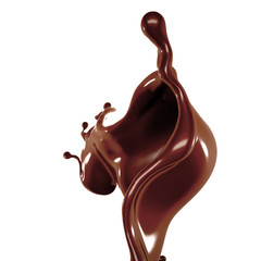 Splash of chocolate 3d illustration, 3d rendering.