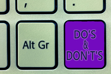Handwriting text writing Do s is and Don t not s is. Concept meaning Confusion in one's mind about...