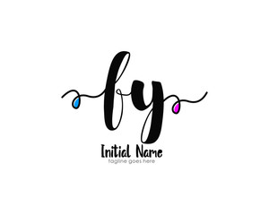 F Y FY Initial brush color logo template vetor