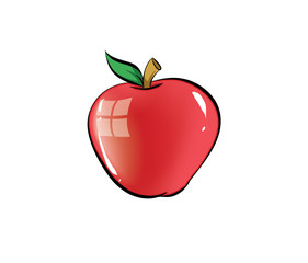 red apple isolated on white background