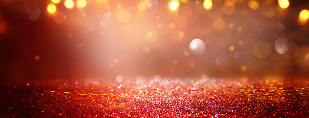 abstract Red glitter lights background. defocused