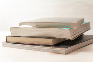 stack of books isolated on white background