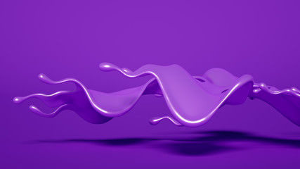Splash of purple paint. 3d illustration, 3d rendering.