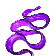 Splash of purple paint on a white background. 3d illustration, 3d rendering.