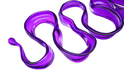 Splash of purple paint on a white background. 3d illustration, 3d rendering.