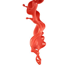 Splash of red paint on a white background. 3d illustration, 3d rendering.