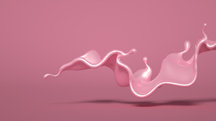 Splash of pink paint. 3d illustration, 3d rendering.