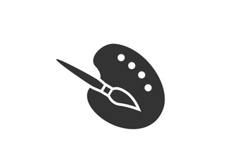 art tool or art palette and brush icon