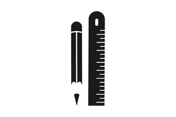 pencil and scale icon vector 