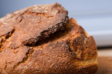 Close up of crust of a fresh bread