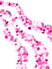 Hearts confetti flying vector background graphic design.