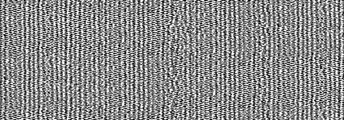 The Abstract irregular dot and stroke. Monochrome background of wavy knit fibers with spots, halftone and noise. For posters, banners, retro and urban design
