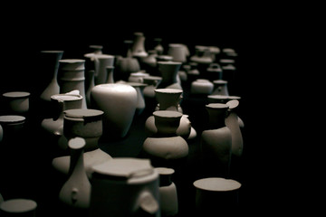 Manufactured ceramic pots.