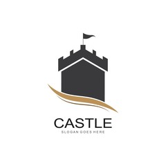 Fototapeta premium Castle vector illustration icon Logo Template design