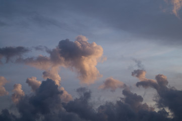 Beautiful clouds in blue sky, nice scenery and background