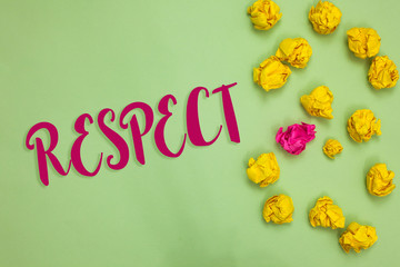 Handwriting text writing Respect. Concept meaning Feeling of deep admiration for someone or...