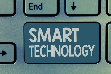 Fototapeta premium Word writing text Smart Technology. Business concept for gadgets or device that has a built in computer or chip.
