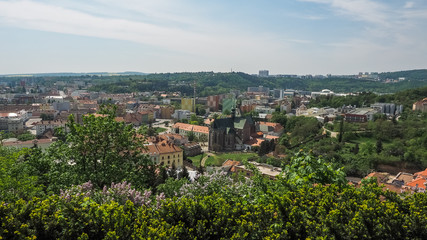 Obraz premium The city of Prague in the summer time panoramic view of the old town
