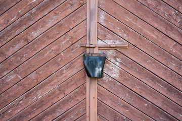 Locked  wooden garage door
