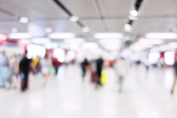 Blurred people at subway platform,  transportation background