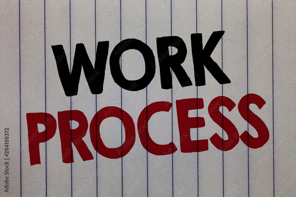 Fototapete handwriting text writing work process. concept meaning standard procedures how to handle a particula