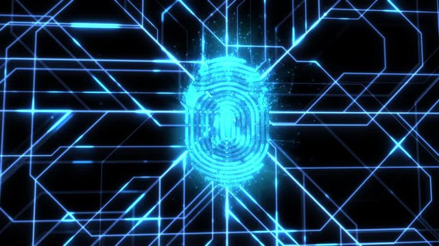 finger print concept. The latest technology of the access via the fingerprint scanner. scanning for secure access.