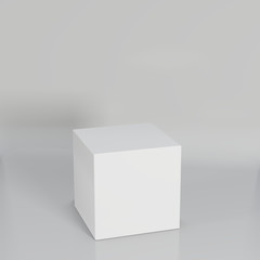 Empty room with a pedestal for presentation. 3d rendering