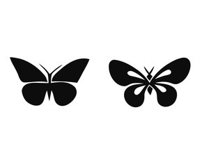 Butterfly silhouette set. Vector. Butterflies icon collection. Isolated on white background.