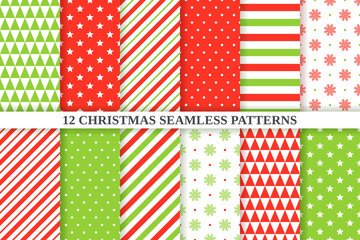 Christmas seamless pattern. Vector illustration. Xmas, new year geometric texture.