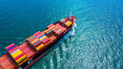 Container Ship Vessel Cargo Carrier. import export logistic and export products worldwide