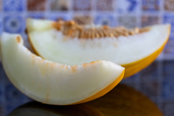 Close de Melão fatiado