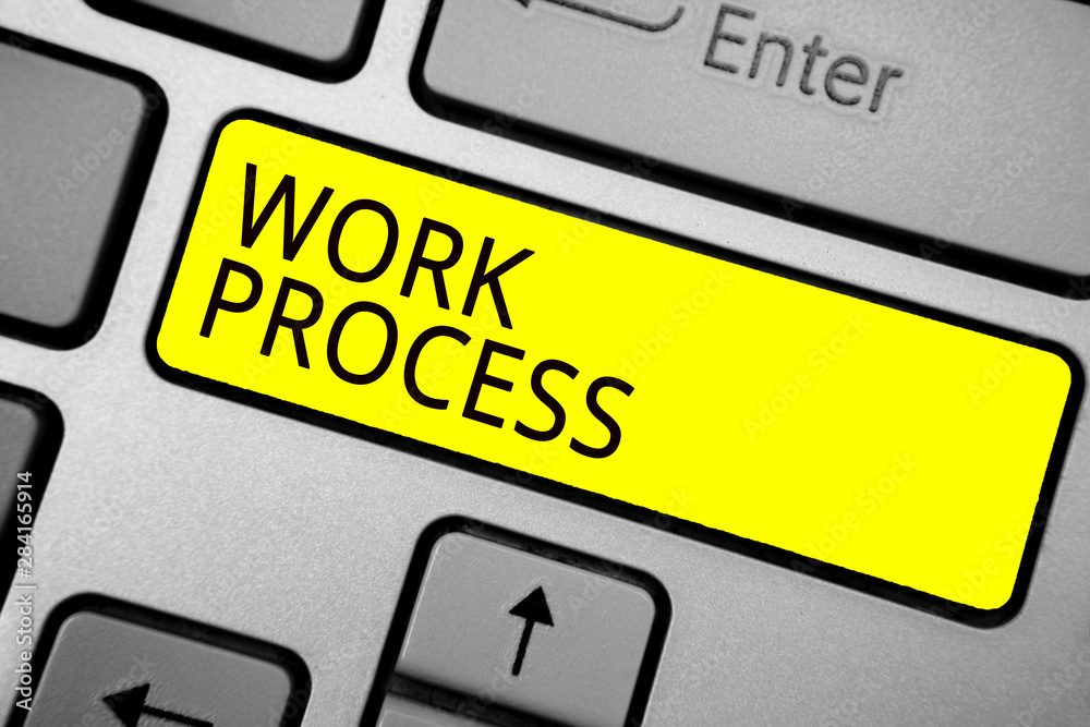 Fototapete handwriting text writing work process. concept meaning standard procedures how to handle a particula