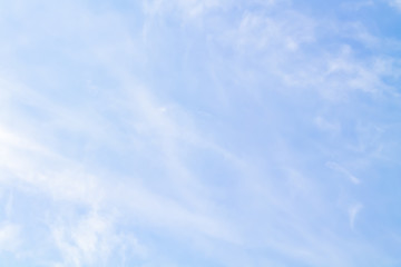 White and lush clouds in the blue sky