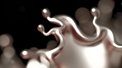 Elegant, luxury splash of gold liquid. 3d illustration, 3d rendering.
