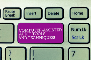 Conceptual hand writing showing Computer Assisted Audit Tools And Techniques. Business photo text...