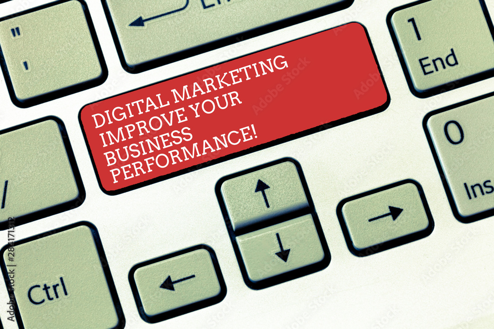 Poster text sign showing digital marketing improve your business perforanalysisce. conceptual photo social 